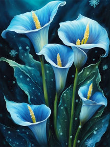 Huacan Diamond Painting Blue Calla Lily Diamond Embroidery Flower New Collection 2026 Decorative Paintings Craft Kit