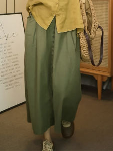 Shalldoer | High Waist Single Button Pure Color Simple Design A-Line Skirt Womens Summer New Style Loose Slim Straight Cut Skirt