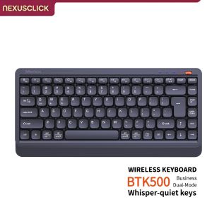 NexusClick Quiet Ultra Slim Dual Mode Wireless KeyboardRechargeable Low-Profile Keys Compact Keyboard for Office Business Work