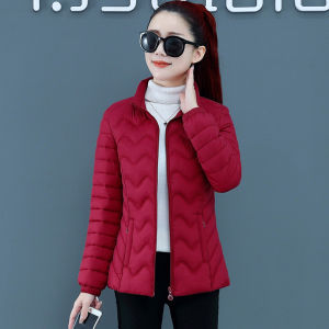 Slim Fit Lightweight Cotton Jacket Womens Short Style plus Size Fashionable Winter Outerwear Coat Korean Version Zipper Pocket