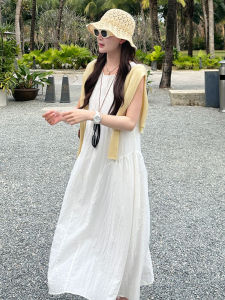 SENWA | Summer Beach Vacation Style Sleeveless White Maxi Dress