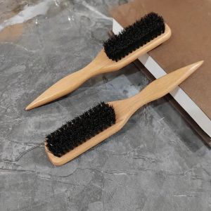 Boar Bristle Slick Back Hair Brush for Sleek Ponytail Bun & Smoothing Baby Hairs Flyaways Edge Control - Backcombing & Teasing