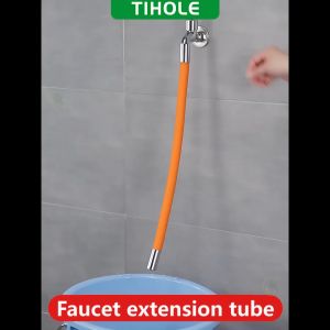 TIHOLE Faucet Extension Hose pipe Bathroom Kitchen Flexible Water Hose Extender FlexiBend Faucet Hose 1/2" Quick Connect Anti-Splash Silicone Tubing