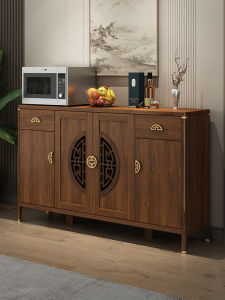 New Chinese Style Solid Wood Living Room Storage Cabinet Wall Mounted Tea Water Cabinet Small Side Cabinet Home Use