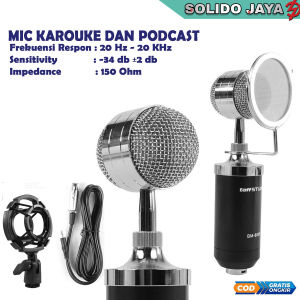 MIc Karaoke Suara Jernih Mic Podcast Microphone Condenser Perekam Suara Youtuber USB 3.5 mm Dengan Stand Terbaik Di Kelasnya