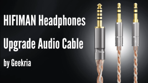 Geekria 4.4mm Balanced Cable Compatible with HIFIMAN SUNDARA Edition XS HE 400i/1000V2 Denon AH-D600/D7200 6N OCC Braided Silver Plated Audio Cord (4.4mm to Dual 3.5mm Male/4.9ft)