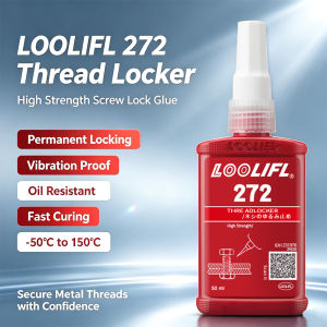 272 Red Highstrength Thread Locker Anaerobic Screw Lock Glue Permanent Anti-Vibration Oil Resistant -50 ℃ ~150 ℃   Metal Bolt Sealant