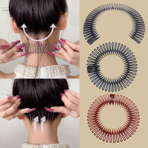 Plastic Full Circle Stretch Flexible Comb Teeth Headband Hair Hoop Band Clip Hairband for Face Wash Fixed Hair Accessories