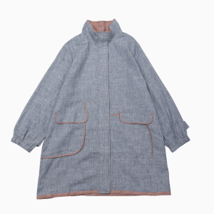 WUSEWUWEI | Colorless Odorless New Sky Mirror Style Long Casual Linen Cotton Collar Womens Top Zipper Sleeve Regular Thickness Winter