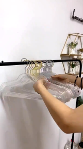 Acrylic Transparent Sparkling Clothes Hangers Anti-Slip Glitter Clothes Hanger Household Clothes Hanging Rack Thickened Traceless Clothes Hangers