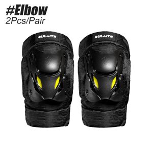 1Pair Electric Bike Motorcycle Motocross Racing Knee Elbow Guards Pads Braces Protective Gear Black Mountain Biking Racing