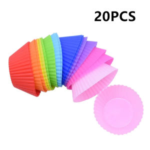 Khuôn Làm Bánh Silicon Hình Trái Tim Tròn Khuôn Nướng Bánh Cupcake Dụng Cụ Làm Bánh Thân Thiện Với Môi Trường Không Chứa BPA Dùng Cho Gia Đình