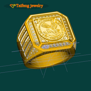 TFOE(PE) Kuya/ATE Ring with Little Shine Bright Gemstones  Gold Plated Brass The Fraternal Order of Eagles Philippines Eagles Size 7-13