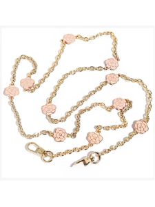 Bag with Chain Mobile Phone Chain Pink Camellia Light Gold Chain Thin Chain Mini Bag Metal Strap