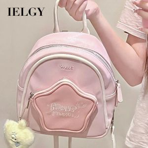 IELGY กระเป๋าเป้สะพายหลังกระเป๋าสะพายขนาดเล็กนักศึกษาดาวห้าแฉกกระเป๋าเป้สะพายหลังน่ารักขนาดเล็กกระเป๋าเดินทางผู้โดยสารเฉพาะกลุ่ม