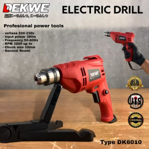 DEKWE JAPAN DK6010 MESIN BOR 10MM BESI KAYU BOR TANGAN 10MM 450WATT PREMIUM BERGARANSI RESMI