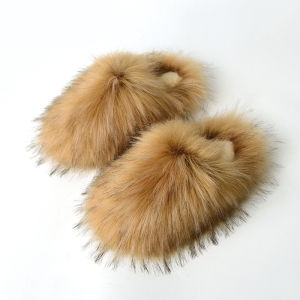 2023 Winter Fluffy Slippers Internet Hot New Male and Female Home Stuffed Furry Toe Cap Cotton Slippers Non-Slip Slipper