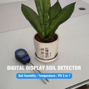 เครื่องทดสอบดิน 3in1 เครื่องทดสอบดินอเนกประสงค์พิเศษสำหรับโรงเรือน PH / อุณหภูมิ / ความชื้น Soil PH Meter
