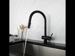 Vòi rửa bát Kluger Rene Series KLF0008SB đầu vòi kéo rút màu đen nhám hiện đại