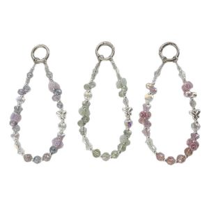 ที่แขวนหูฟังคริสตัลอัลลอยรูปผีเสื้อทำจากสายคล้องโทรศัพท์เรืองแสงสว่างตกแต่งกระเป๋าพวงกุญแจสัมผัสขั้นสูง