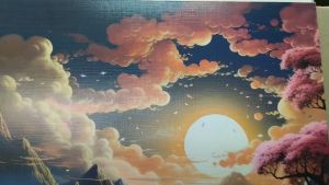 Himalaya Painting Nature Design 40cmx40cm Frameless Waterproof Sintraboard Decorative Wall