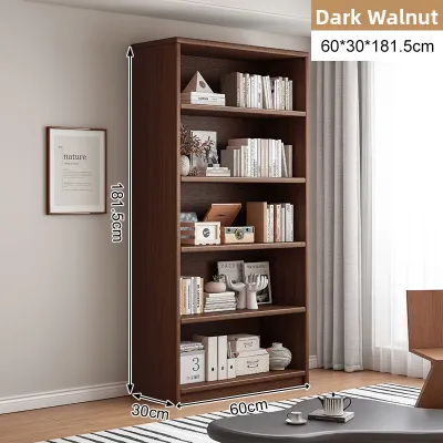Solid Wood Integrated Whole-wall Storage Bookcase