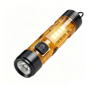 Mini Pocket LED Flashlight USB Rechargeable Torch Keychain Light Long Endurance Emergency Hiking Camping Outdoor Lamp