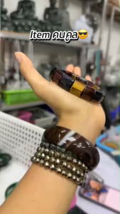 สร้อยแขนหินไทเกอร์อาย สามทหารเสือ ทรงแบนทรงกระบอก