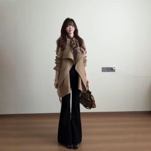 CHANGTONG | High-Quality Fashionable Big Collar Trench Coat Women