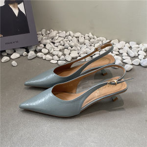 เรียบหรู สไตล์เกาหลี รองเท้าแตะส้นกลาง ผู้หญิง ทันสมัย หลากหลาย รองเท้าเปิดนิ้วเท้าบรรยากาศฝรั่งเศสรองเท้าเดี่ยวชี้นิ้วเท้า