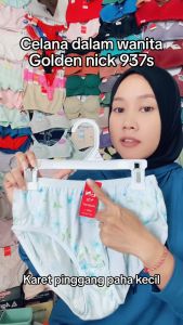 12pcs Golden Nick 937S Motif Celana Dalam Wanita Dewasa Bahan Katun Adem Motif Bunga Premium Quality