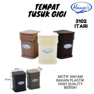 HAWAII 3102 tempat tusuk gigi motif anyam plastik/ tempat tusuk gigi plastik