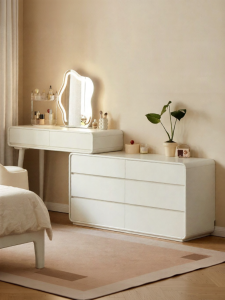 WEISHA | Bàn Trang Điểm Gỗ Cứng Mở Rộng Màu Trắng