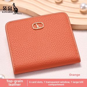 Kangaroo | Womens Compact Thin Genuine Leather Wallet