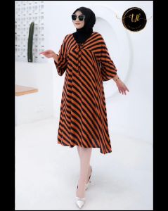 DASTER BAHAN RAYON PREMIUM & GAMIS KEKINIAN MOTIF SALUR