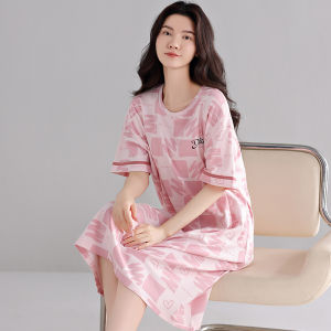 miiow | Cat Person Pure Cotton Sleepwear With Chest Pad One-Piece Wearable Outdoor Summer Home Clothes Short Sleeve Cute Summer Pyjamas