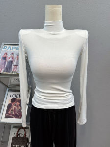 Pure Desire Style Small Turtleneck Long Sleeve T-shirt Female 2024 Fall and Winter New Arrival Silm Slim Looking Inner Bottoming Shirt Short Tops