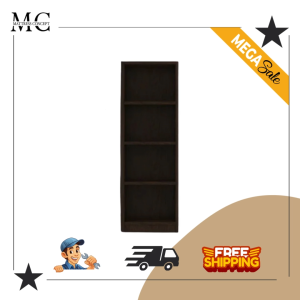 【LOCAL SELLER】ADELE WALNUT  OPEN BOOK SHELF ( FREE DELIVER & INSTTALLION)