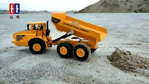 รถดั๊มหกล้อบังคับวิทยุ ของเล่น ขนาดอัตราส่วน 1:20 กระบะหลังยกเทได้ 60 องศา สวยงามสมจริง_DOUBLE E_581-001