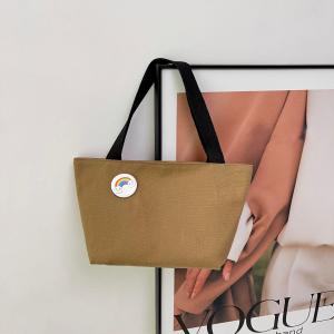 Trendy Street Style Canvas Handbag Small Zipper Bag for Work Lunch Outing Womens Commuter Bag Spring 2024 New Arrival