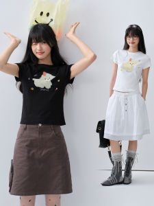 PSO Brand | Cute Dog Doodle Knit Round Neck Short Sleeve Summer T-Shirt