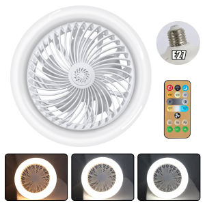2-in-1 Three-speed Mode LED Fan Light E27 Lamp Holder Fan Lamp With Remote Control for Living Room Bedroom Kitchen Garages