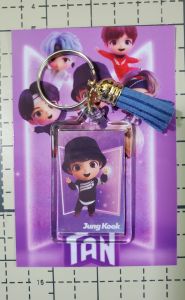 Acrylic Keychains BTS Tiny Tan inspired with tassel approx 6cm by 3.5cm very affordable gifts souvenirs with Back Card.