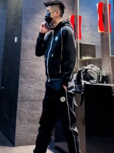 Romon Mens Casual Sportswear Set Spring Autumn High End Long Sleeve Jacket Pants Two Piece Set Youth Polyester Fiber