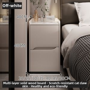 ZHUSHANXIA | Luxurious Slim Nightstand Real Wood Mini Storage Cabinet