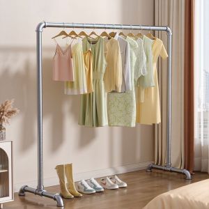 HH ราวตากผ้าท่อเหล็กเสาเดี่ยว ราวแขวนผ้า หนาพิเศษ โครงเหล็ก ราวตากผ้า ยาว100-180cm ประกอบง่าย กันนำ้