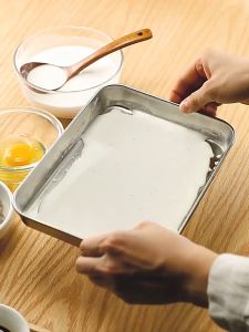 304 food grade stainless steel rectangular tray flat chassis barbecue tray water tray is thick