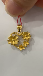 Poh Heng Jewellery 24K Blossom Heart Pendant in Yellow Gold[Price by Weight]