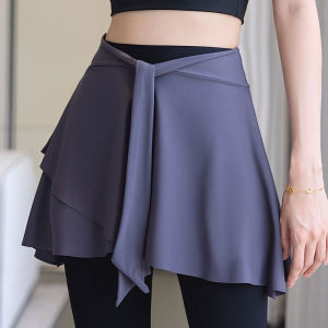 MiiOW | Váy che mông màu đen một mảnh cho nữ Quần Shark thể thao tập luyện Váy che mông Quần bó ngắn Thiết kế bất đối xứng
