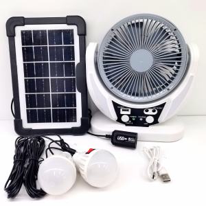MLZH | Solar Charging Tabletop Fan Light for Outdoor Use